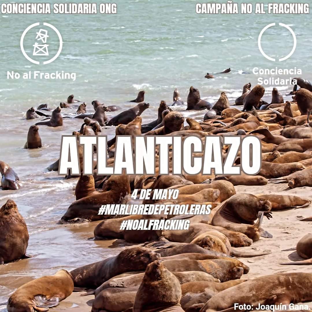 Campaña #NOalFracking 🌊 4 de Mayo: #ATLANTICAZO Manifestate en la calle con toda la fuerza del pueblo a gritar: ¡Fuera petroleras de nuestro mar! 📢 NO a la exploración sísmica en el mar. ¡POR UN MAR LIBRE DE PETROLERAS! ¡NO ES NO! ✋🏾 #ConcienciaSolidariaONG @ConSol_ONG