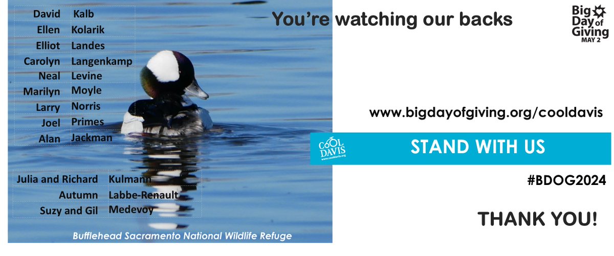 Thank you for watching our backs early birds! #BDOG2024 #GenerosityMatters #yolocountyca bigdayofgiving.org/cooldavis
