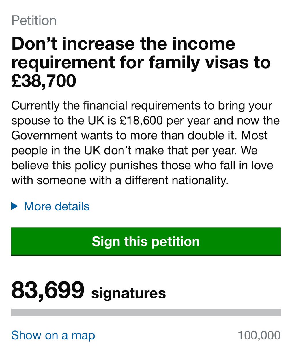 Please sign & share the petition for the families separated due to an un researched TORY MIR! 
We need just over 16k signatures to be heard in Parliament! @JCWI_UK @ColinYeo1 @MRMarriagePride @RealEUReform @the3million @ReuniteDivFamil #LoveinLimbo 

bit.ly/3uBT7NN