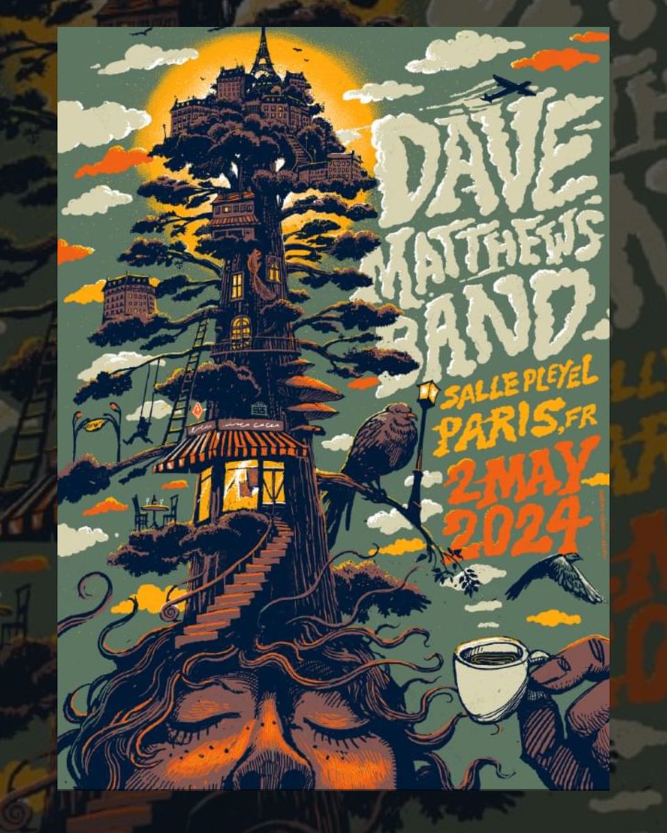 DMB Paris poster by Maarten Donders #dmb #davematthewsband #davematthews #dmbgorgecrew #dmbgc #gorgecrew