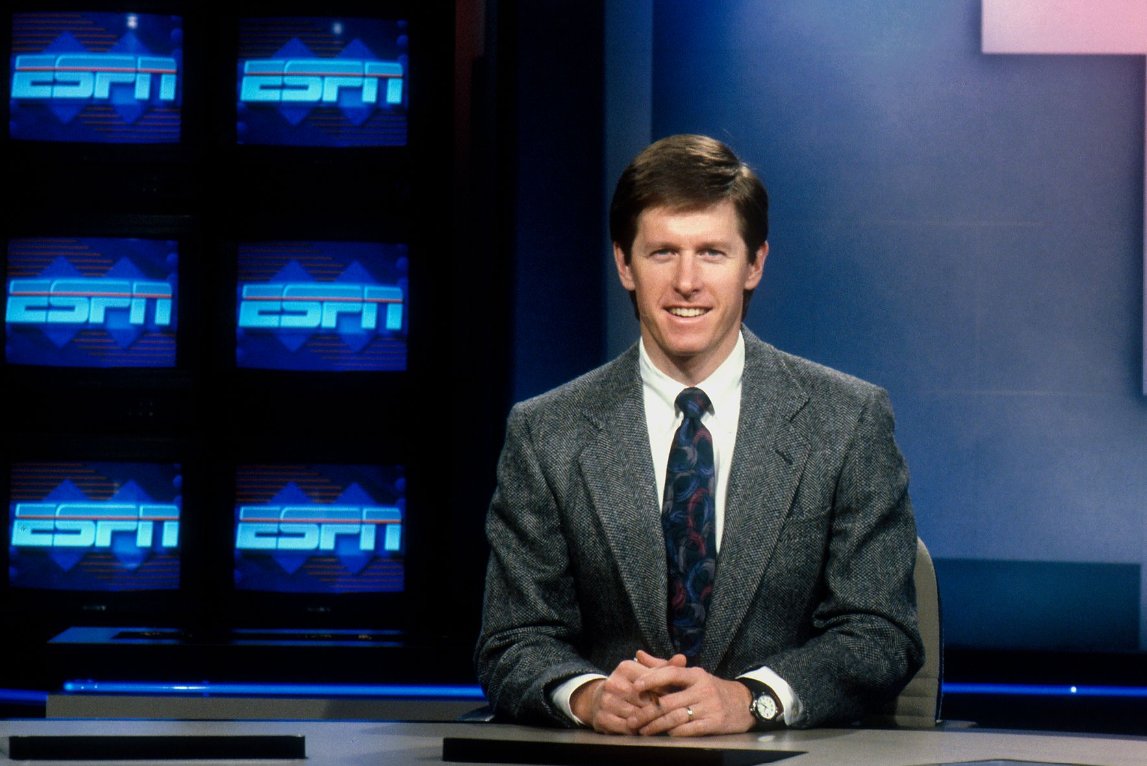Salute to @NESN's @RealJackEdwards before he calls his final #NHLBruins game tonight - since a potential game 7 would be exclusive to ABC.

Jack’s 45-year sports broadcasting career included more than a decade (1991–2003) at ESPN. A photo from his early 90s SportsCenter days.