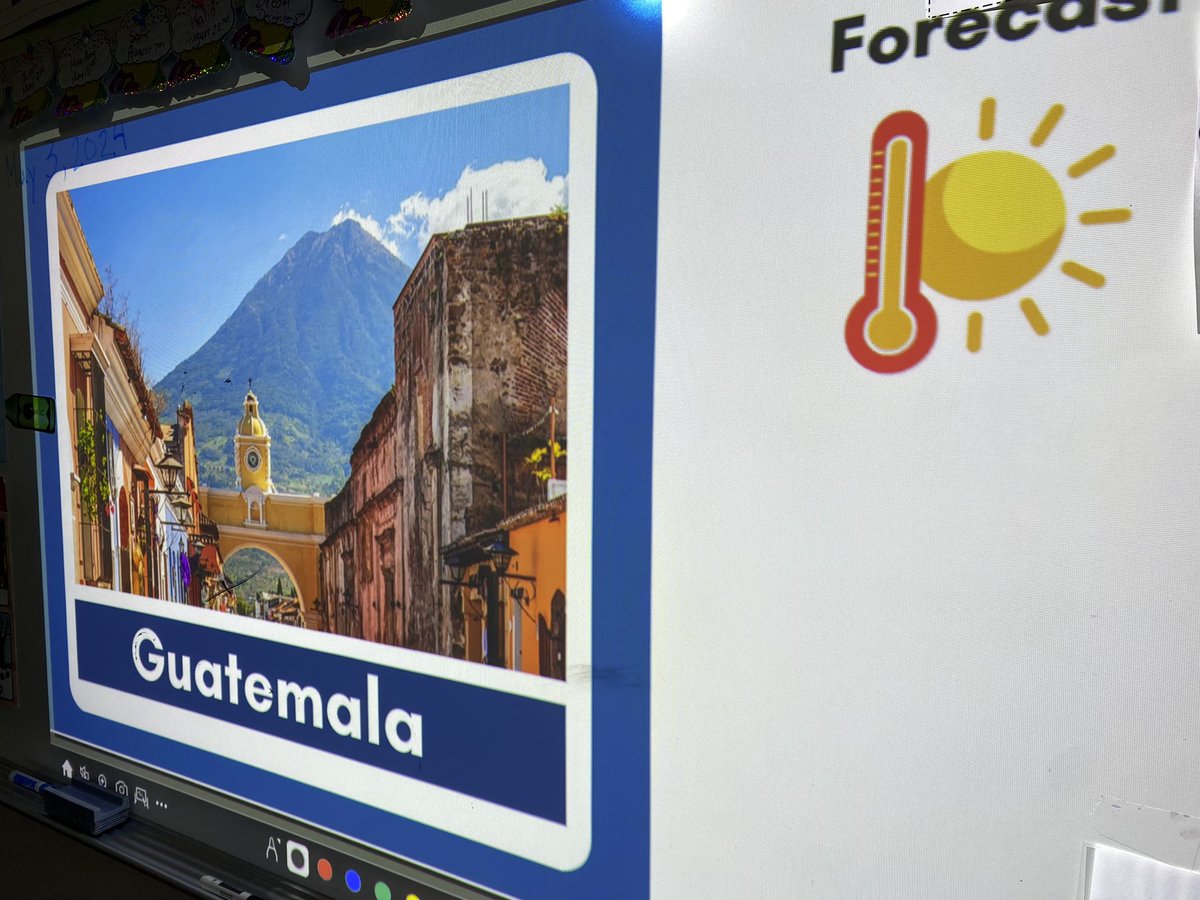ESLwithMissA's tweet photo. After learning weather and clothing words, kindergartners boarded some flights, read the weather and practiced sharing what they would need to pack for their trip! The best part was visiting countries that our #ELLs come from! 🩵✈️🌎🧳 #bfrocks #lesltps https://t.co/AZwGjLYQaS