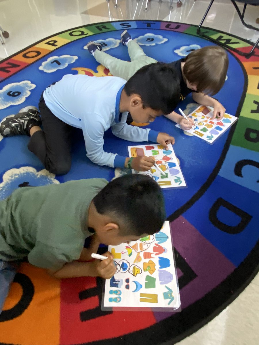 ESLwithMissA's tweet photo. After learning weather and clothing words, kindergartners boarded some flights, read the weather and practiced sharing what they would need to pack for their trip! The best part was visiting countries that our #ELLs come from! 🩵✈️🌎🧳 #bfrocks #lesltps https://t.co/AZwGjLYQaS