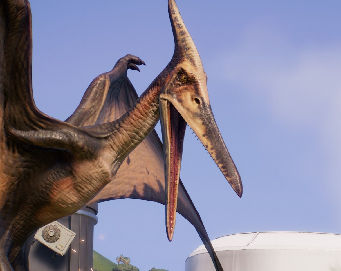 Pteranodon meaning 'toothless wing' makes this design choice so unintentionally funny 😂

#JurassicWorldEvolution2