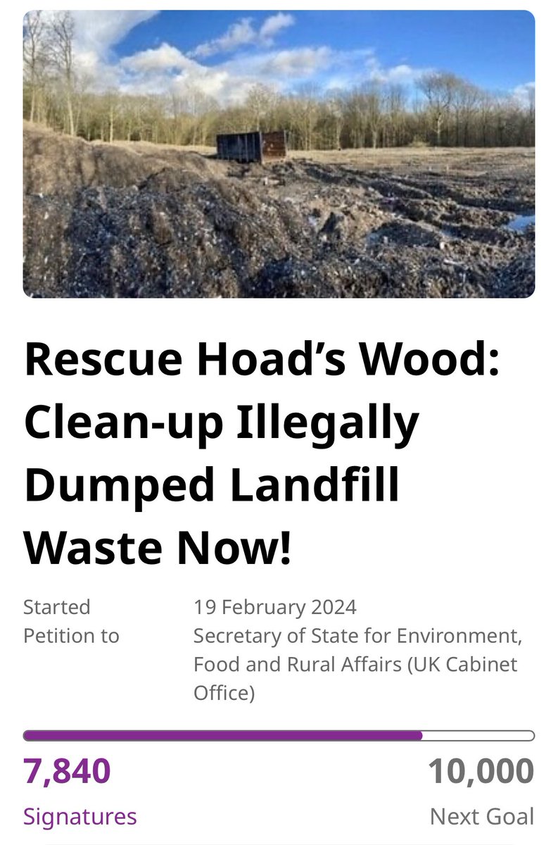 We’ve set a deadline for @DefraGovUK to approve the budget for a clean-up & replanting of Hoad’s Wood by 17 May 2024. Let’s use the same deadline to smash through 10,000 signatures! Sign & share 🍃💚🍃 👉change.org/rescuehoadswood👈