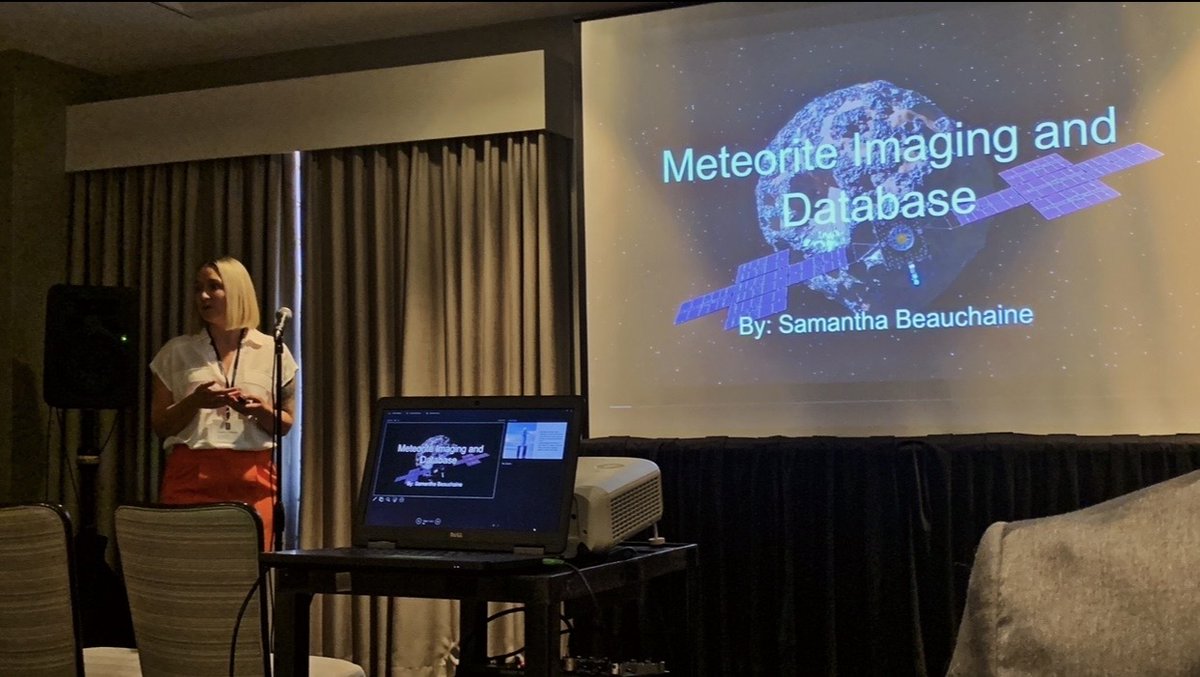 The #MissionToPsyche congratulates Samantha Beauchaine from @SESEASU for presenting her research on Meteorite Imaging and Database at the @NASA @nasainternship AZ Space Grant Symposium! Find Space Grant opportunities in your state: nasa.gov/learning-resou…