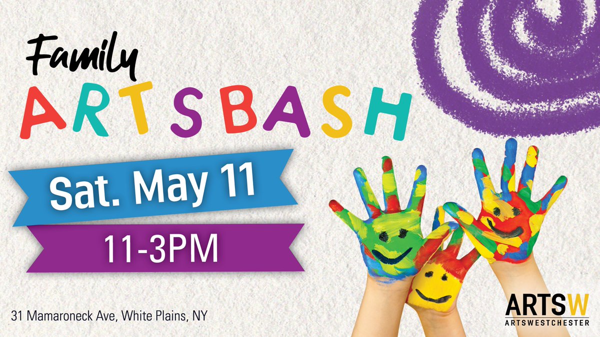 Family Arts Alert: Mark your calendars to attend our Family ArtsBash next Sat., May 11, 11-3pm. Kids will enjoy art-making, open artist studios, face painting, a puppet show and more. Info & tickets: artswestchester.org/familyartsbash/ #familyfun #mywestchester #WhitePlains #kidscrafts