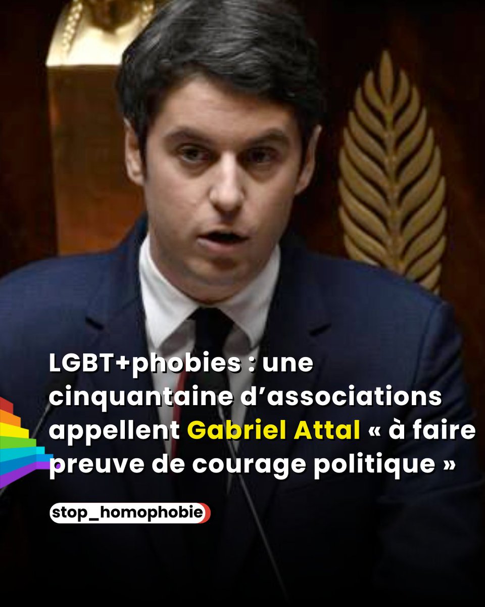 Dans un courrier adressé au Premier Ministre @GabrielAttal plus d'une cinquantaine d'associations dénoncent l'inaction et le silence des pouvoirs publics face à la montée des agressions LGBT+phobes recensées dans toute la #France. 👇 stophomophobie.com/lgbtphobies-un…