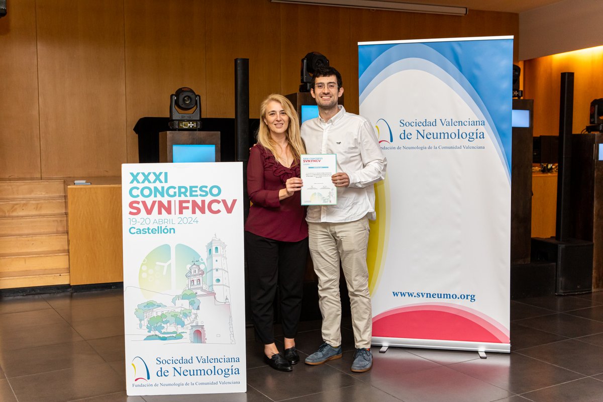 Premio a la mejor comunicación póster del XXXI Congreso de la Sociedad Valenciana de Neumología para “Neumotórax como complicación tras criobiopsia pulmonar y su relación con factores clínico-radiológicos“ del Dr. Alejandro Jove del @<a href="/HospitalLaFe/">HospitalLaFe</a> ¡Enhorabuena! #técnicas #Neumo