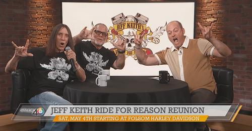 Hi all, Jeff checking in. Remember his Saturday,May 4th, kick stands up at 11am for the return of my Jeff Keith Ride for Reason here in Folsom in Sac County. It kicks off at Harley-Davidson of Folsom. Thanks to FOX40 for having me on the show the other day. Check it out