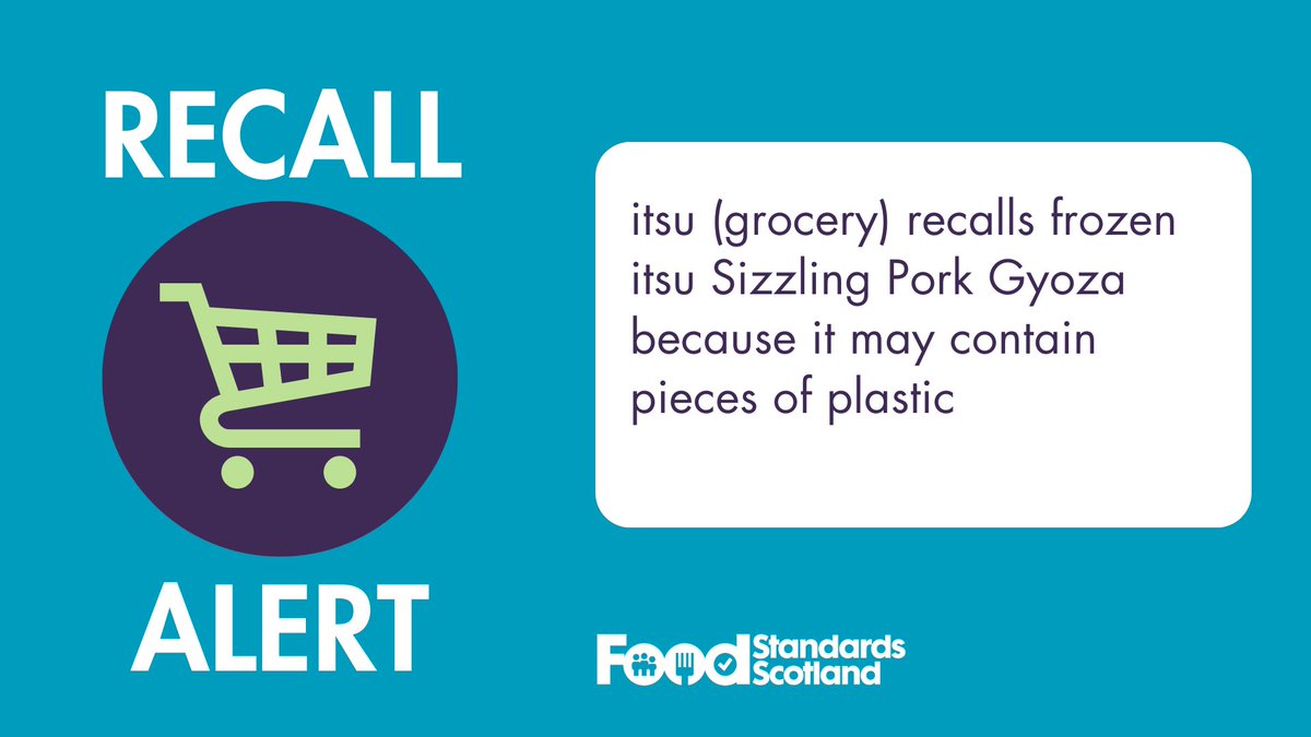 Recall alert: itsu (grocery) is recalling frozen itsu sizzling pork gyoza because it may contain small pieces of plastic. The possible presence of plastic makes this product unsafe to eat. For more information: bit.ly/3WkAARy