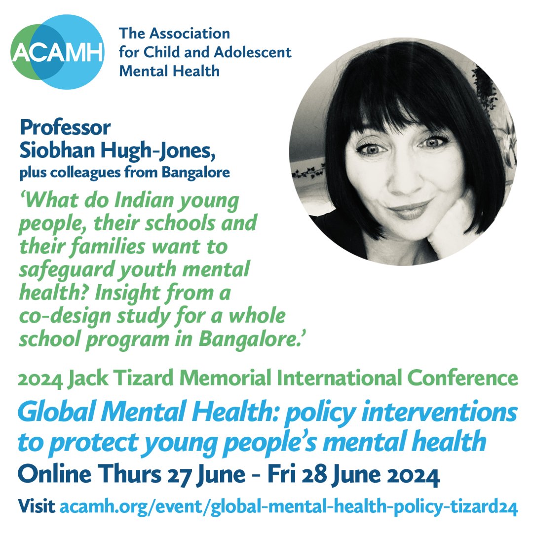 Learn what preventative action for youth #MentalHealth is sought by CYP & their communities & consider the challenges in progressing a #PublicMentalHealth approach for youth in India at @acamh's fantastic conference on #GlobalMentalHealth. Book now: bit.ly/4awYFIK