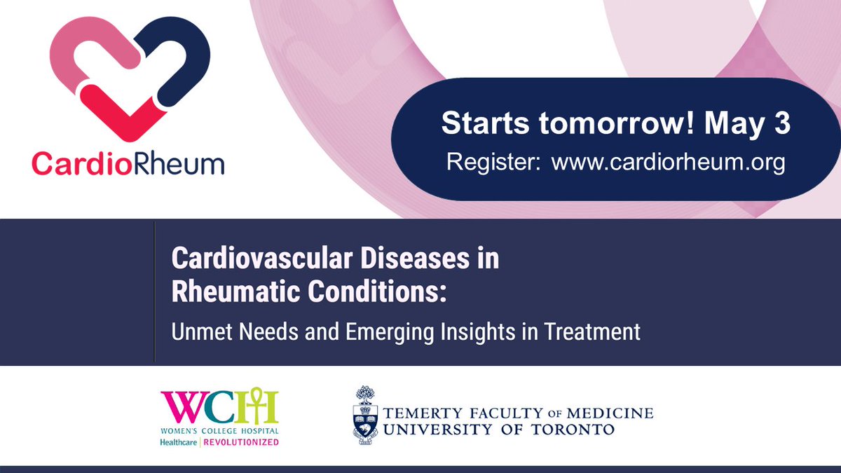 We are only hours away from the 6th Annual #CardioRheum Symposium! ❤️🦴 8 interactive sessions with topics on diet & microbiome, smoking and vaping, arrhythmias, pericarditis and IL-1 inhibition, systemic lupus erythematosus, and more! Accredited. cardiorheum.org/symposium
