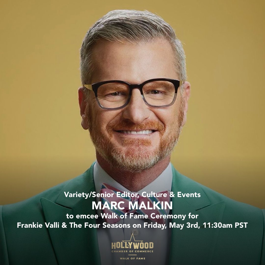 🎥 Step into the spotlight with Variety’s Senior Editor Marc Malkin as he emcee’s this Friday’s Walk of Fame Ceremony for Frankie Valli and The Four Seasons, presented by the Hollywood Chamber of Commerce 🌟 Livestream: Fri, May 3, at 11:30am PST on walkoffame.com