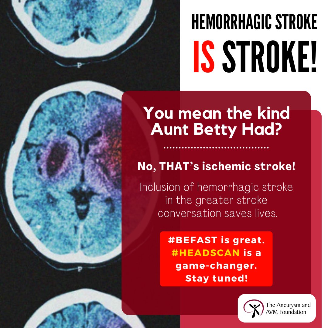 🚨#HemorrhagicStroke in the #stroke conversation saves lives. #FAST id's some symptoms, but it wasn't inclusive. #BEFAST -Balance, Eyes, Face, Arm, Speech, Time-is better. Our new acronym out Mon works in concert w/BEFAST, emphasizing the hemorrhagic stroke symptoms. Stay tuned!