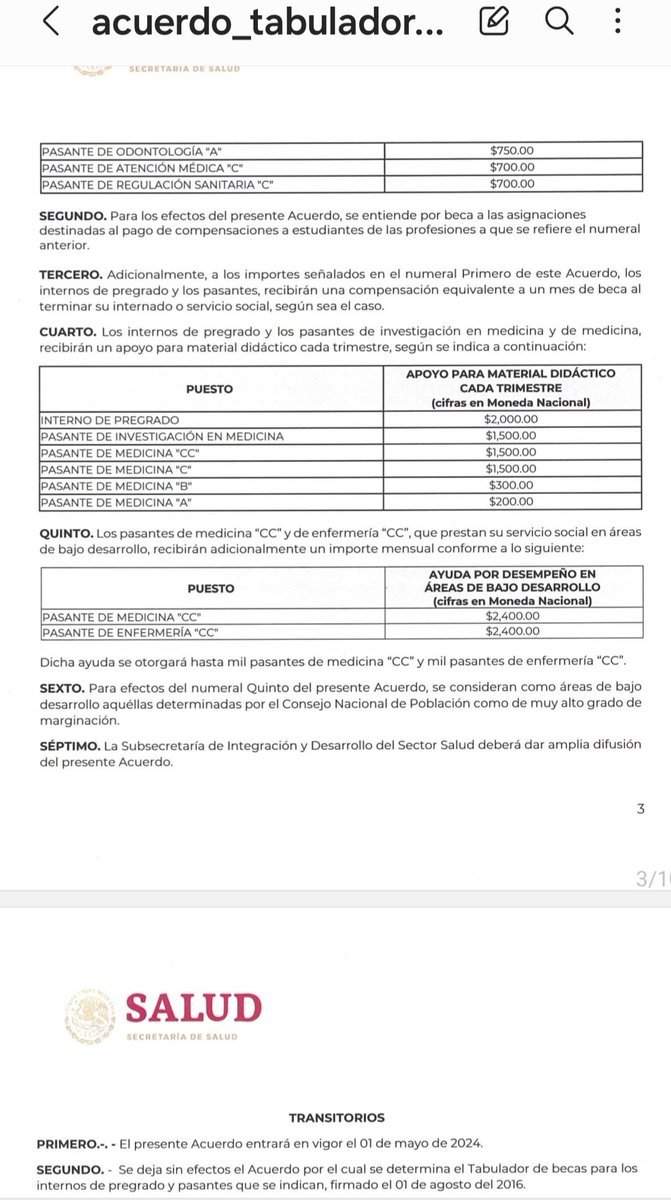 Otra decepción del gobierno actual:
El 25 de octubre del 2022 se presentó en la mañanera el proyecto para que pasantes de medicina y de enfermería ganarán casi 8 mil pesos al mes.
Ayer anuncian qué lo máximo será 3,900 pesos al mes.