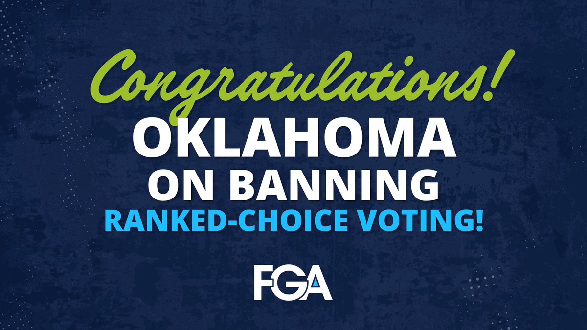 Ranked-choice voting trashes ballots, manipulates outcomes, and disenfranchises voters. By banning this scheme, @GovStitt and the legislature have delivered a huge win for election integrity in Oklahoma! #okleg