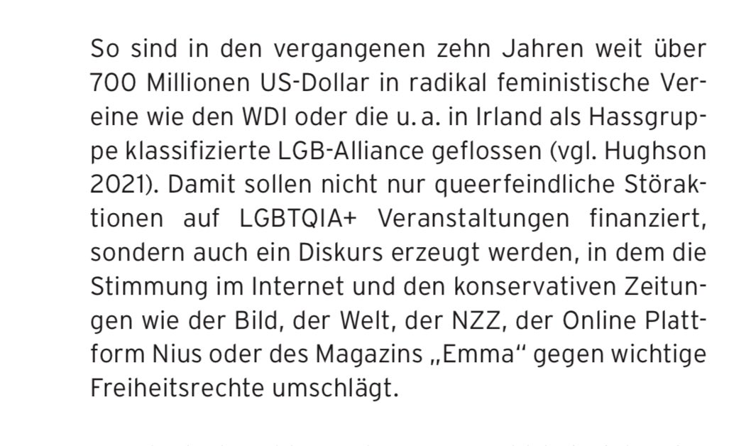 German TRA Dana Mahr‘s blooming phantasies about the load of money radfem organizations are gaining. @DeclarationOn @AllianceLGB: where did you hide the 700 Mio US Dollars?!? Another defaming publication financed by Germany‘s women‘s ministry @BMFSFJ. We should baptize it to…