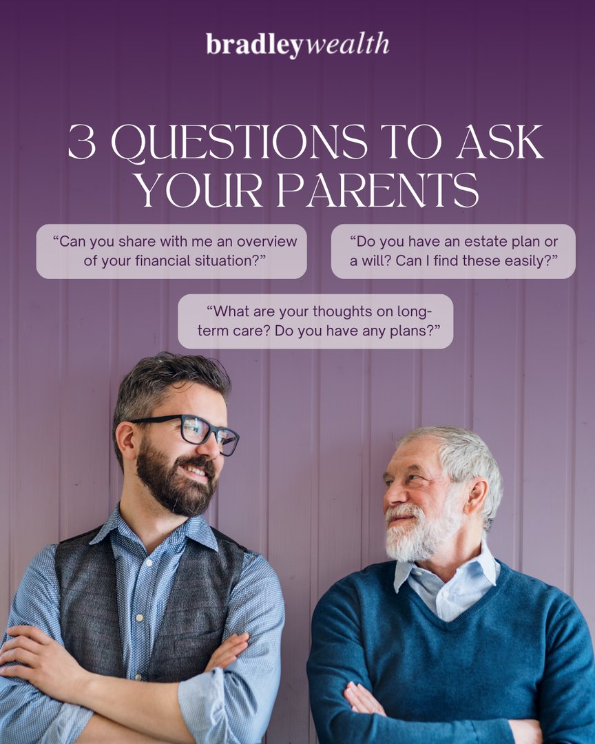 BradleyWealth's tweet image. Ready to have the money talk with your parents? Here are three essential questions to help jump start the conversation:

#BWClientJourney #SignatureServiceExperience