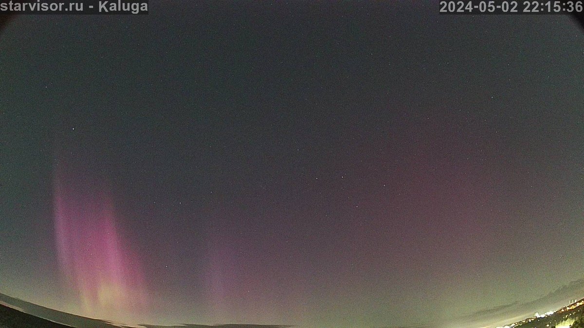 Aurora in Kaluga, Russia 54°N 36°E, UTC+3 @TamithaSkov starvisor.ru
