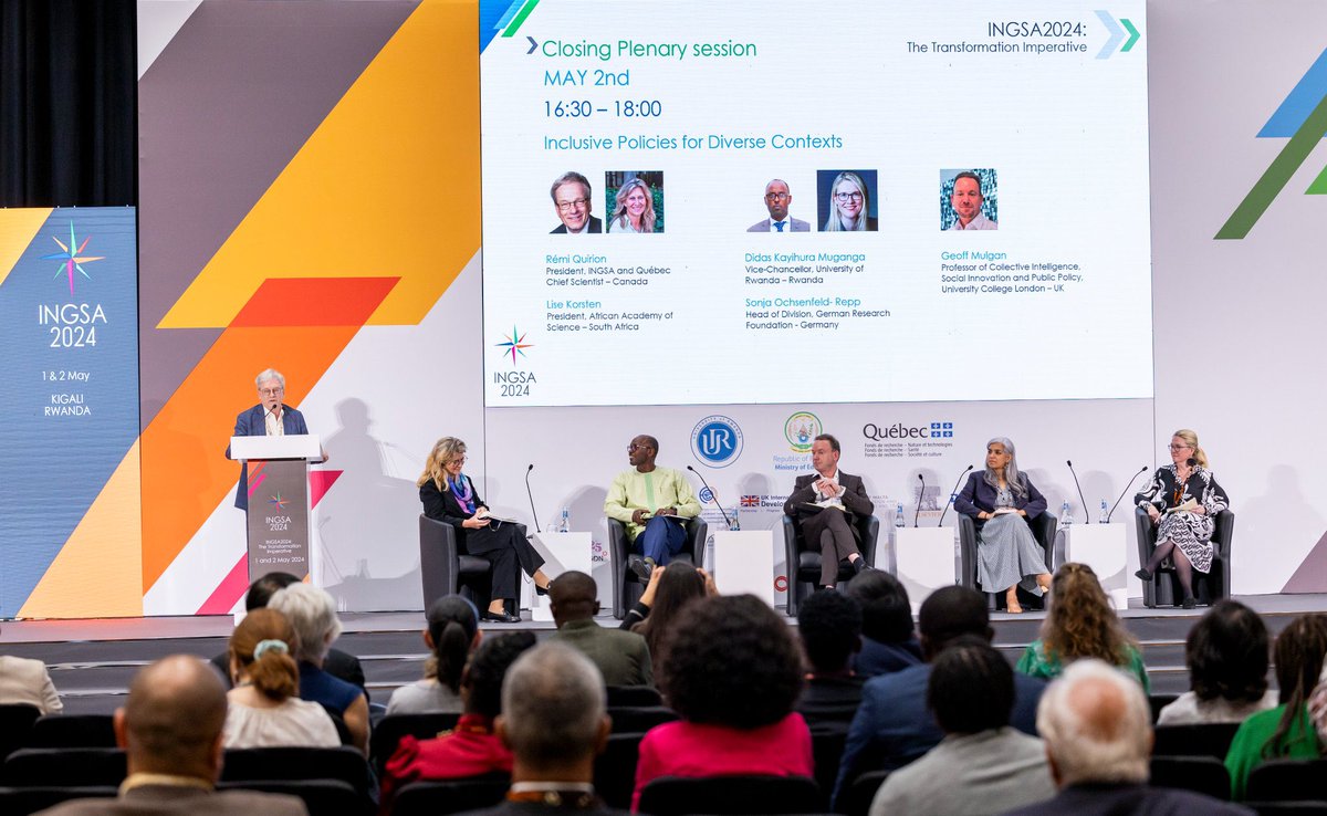 '#INGSA2024's closing plenary explored 'Inclusive Policies for Diverse Contexts,' tackling the concept of inclusive policy and addressing challenges in achieving equity, diversity, and inclusivity within the realm of science and science advice.' #URScience