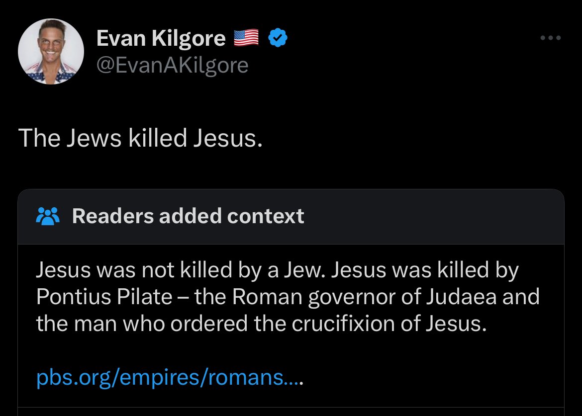 Community notes is now fact checking the Bible …the Jews 15 who killed the Lord Jesus and the prophets and also drove us out. They displease God and are hostile to everyone 1 Thessalonians 2-14-15 (part) Congress just voted to make this verse illegal. There’s plenty more