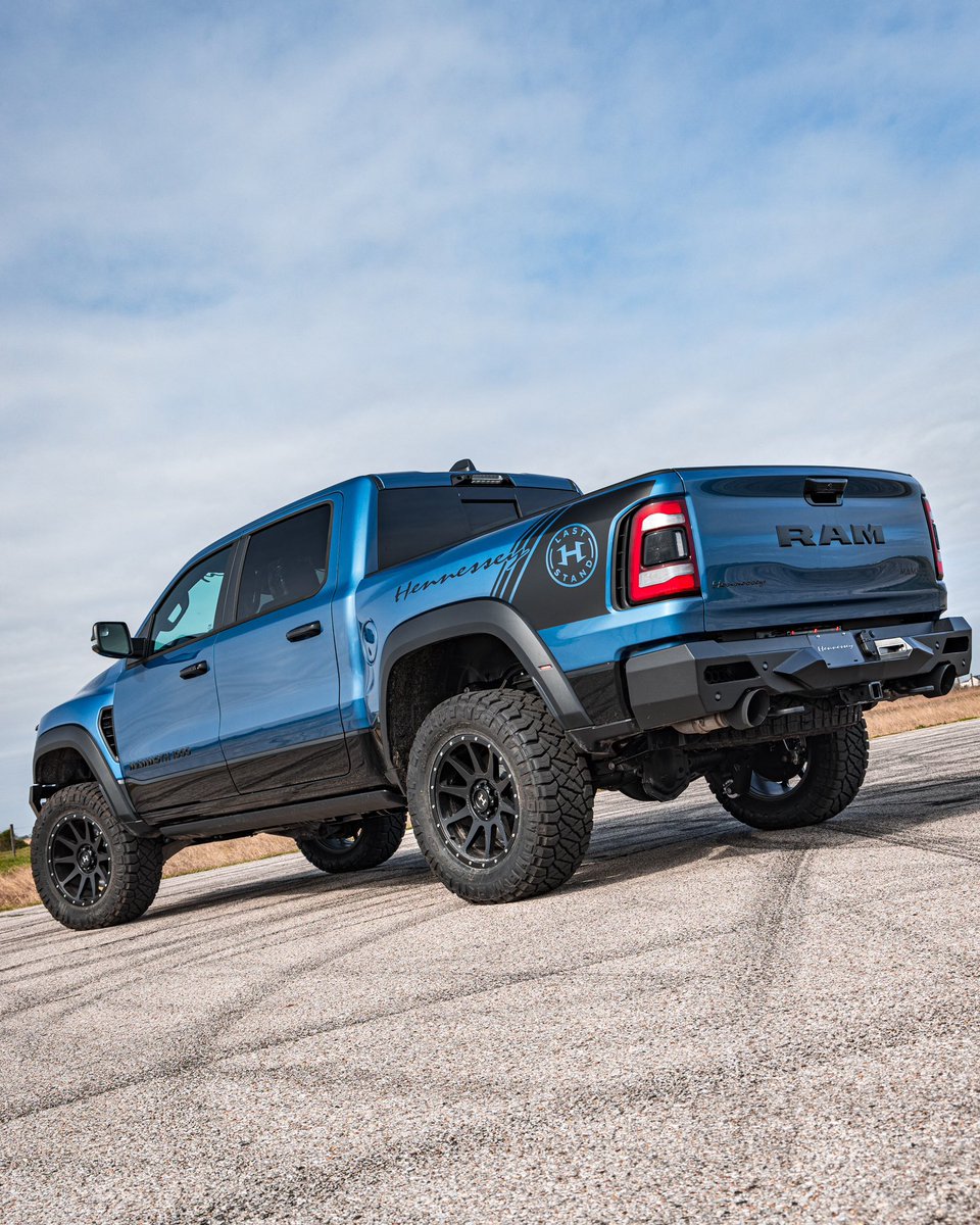 FOR SALE: 2024 1,000 HP RAM TRX - the last of the HEMI V8 super trucks. Give us a call to park this rare Night Edge Blue MAMMOTH 1000 in your driveway today.

#HennesseyPerformance #Ram #Ram1500 #RamTRX #TRX #Pennzoil #NightEdgeBlue #Trucks #4X4