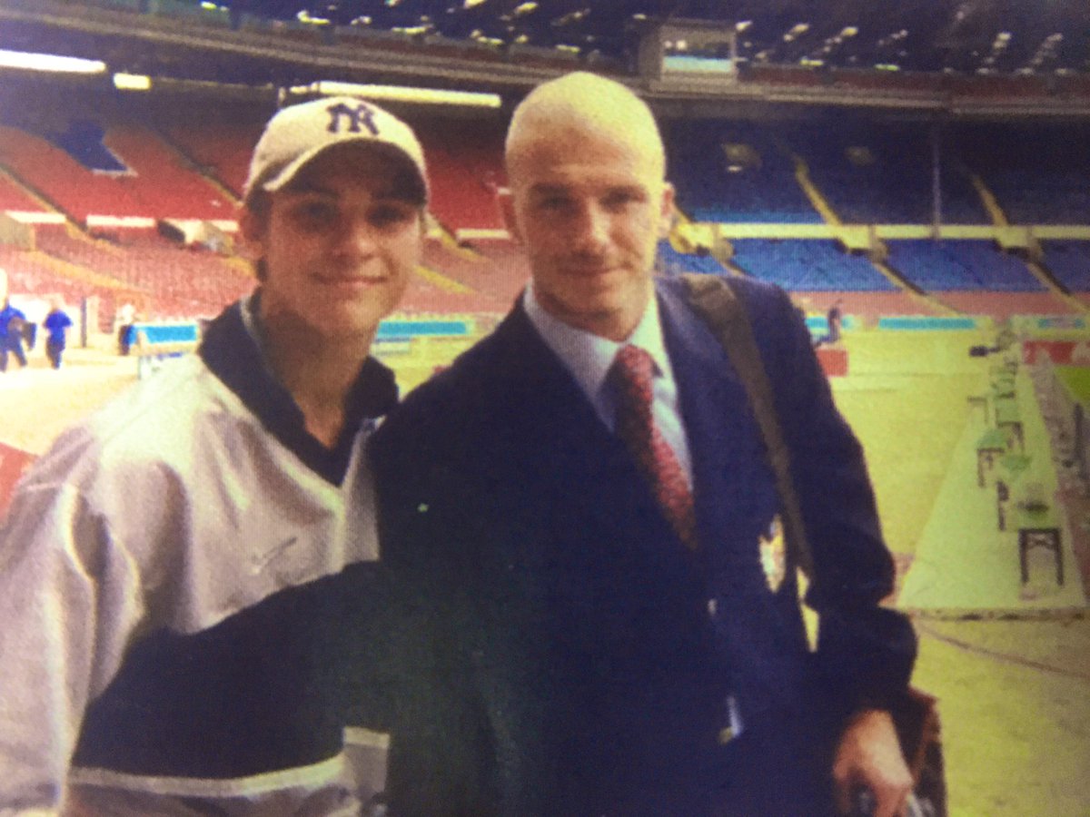 Wembley Stadium, London - 13 August 2000 Submitted by Christopher Stowe @ChrisStowey “Meeting Becks at Wembley, on the day of the Charity Shield game v Chelsea in 2000.” #davidbeckham #beckham #becks #happybirthday #2000s #mufc #manutd #unitedfanculturearchive #realchangemcr