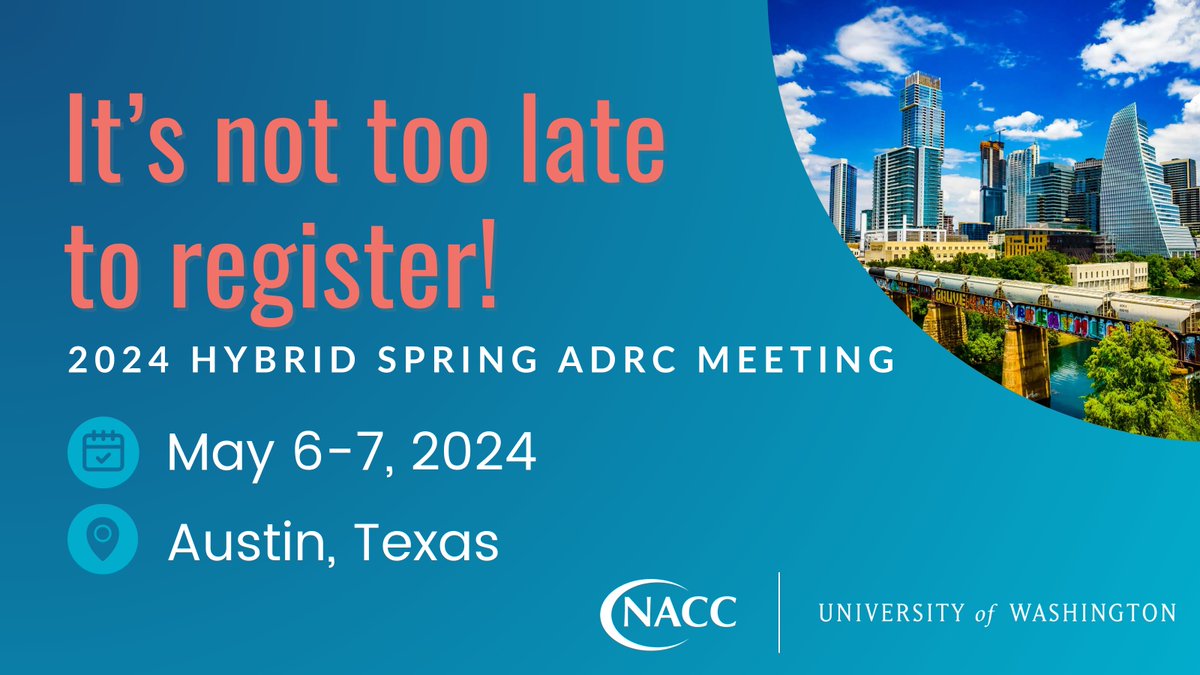 Just 4 days until the 2024 Hybrid Spring #ADRCMeeting! Register now to attend virtually – it’s not too late! cvent.me/5ldP4q
#NIAfundedADRC