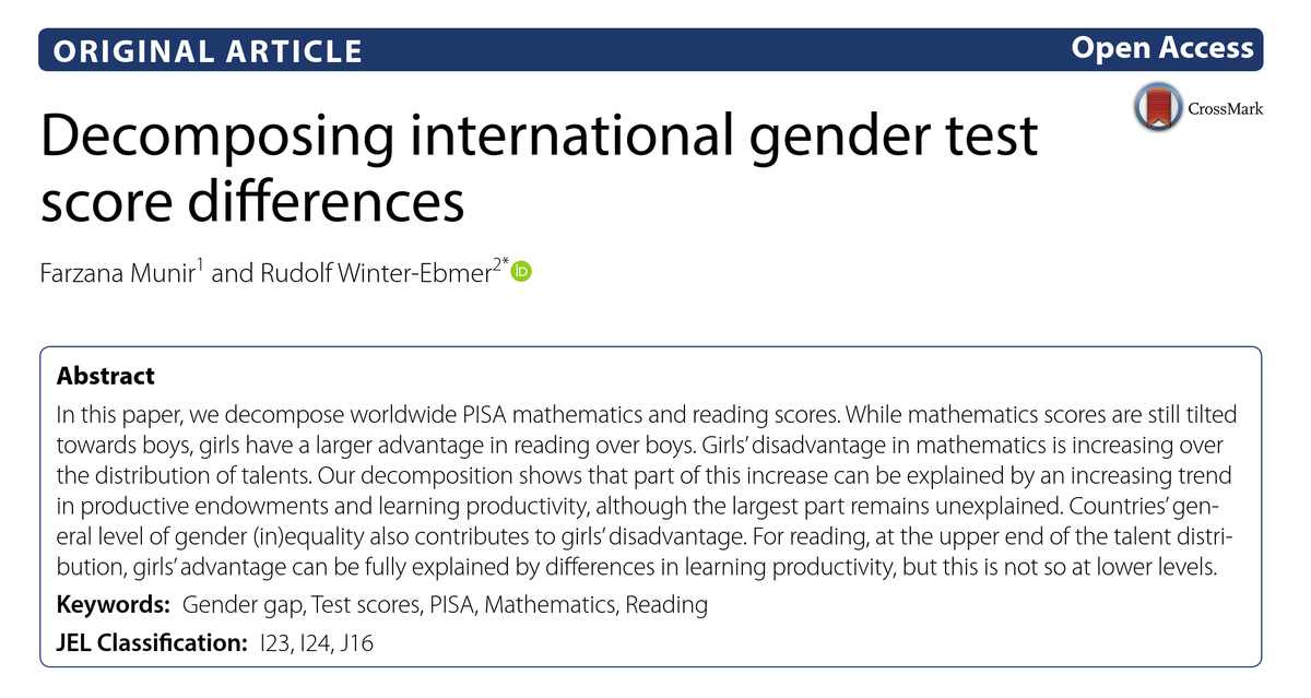 Kadınların matematikte çok kötü olduğu yaygın kanısı gerçeği yansıtmıyor. Dünya ortalamasında kadınların matematik becerisinde erkeklerin sadece 9 puan gerisinde olduklarını görüyoruz (500 puanlık sınavda). Okuma becerisinde ise kadınların çok daha belirgin (38 puan) bir…