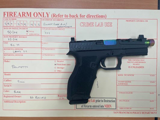 On 5/1, CGIC Officers were conducting a #firearm investigation regarding Suspect, who was on #probation w/ search & seizure. Officers located & detained Suspect. A probation search of his vehicle yielded a loaded 9mm handgun with a threaded barrel. Suspect was #booked. #240274475