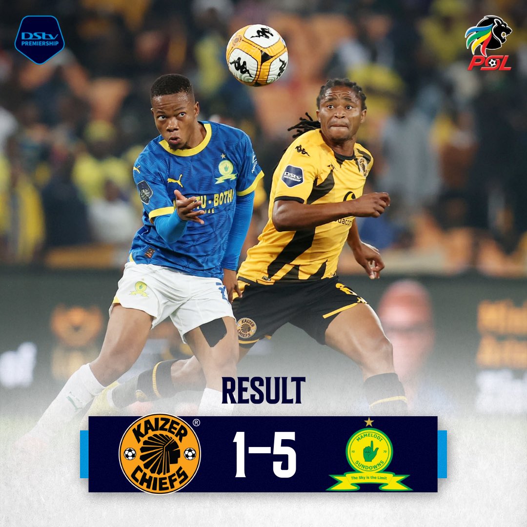 A historic win for @Masandawana , they put 5 goals in the @KaizerChiefs net. #DStvPrem