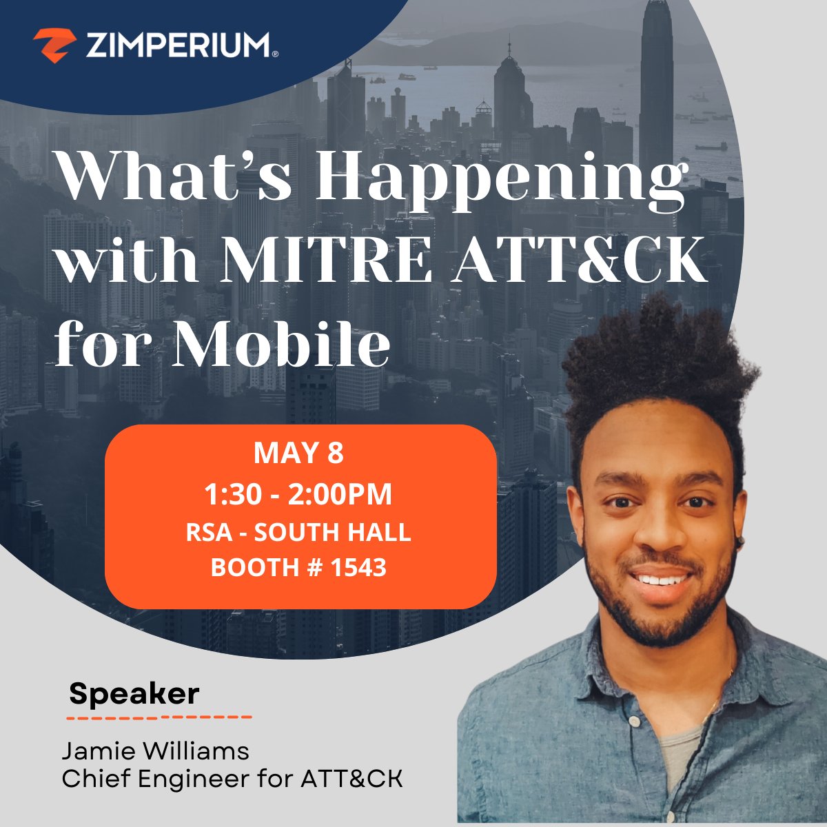 Don’t miss our special guest, @MITREattack's @jamieantisocial, in our in-booth theater session on May 8 at 1:30pm at #RSAC booth #1543 in the South Hall, covering “What's Happening with MITRE ATT&CK for Mobile.” #MobileAppSecurity #MobileDeviceSecurity #MobileSecurity