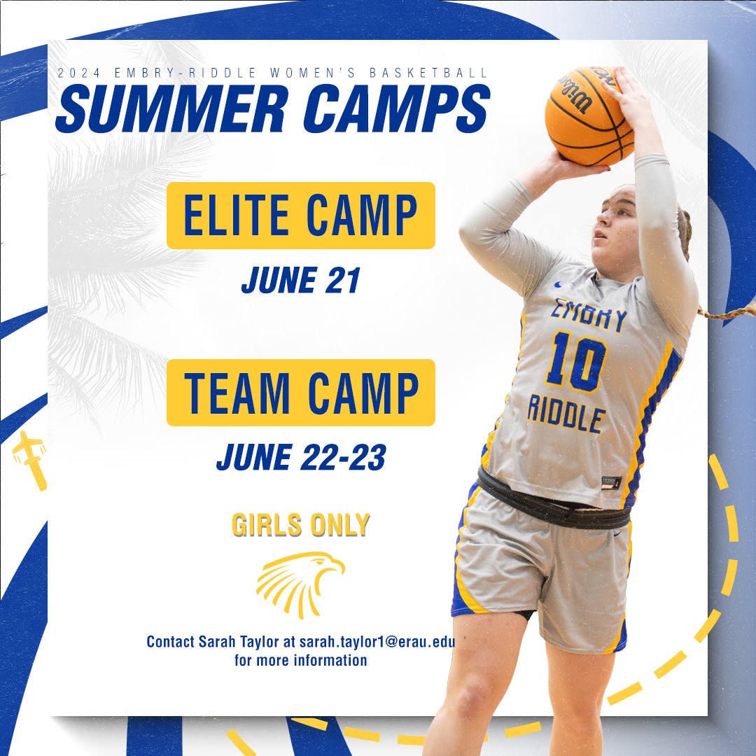 Summer is almost here! Make the most of it and join us in Daytona Beach at our elite camp & team camp in June! Great opportunity to showcase your talent & get better 🤩. REGISTER TODAY, FILLING FAST! Elite Camp: erauathletics.com/sports/2018/3/… Team Camp: erauathletics.com/sports/2019/3/…