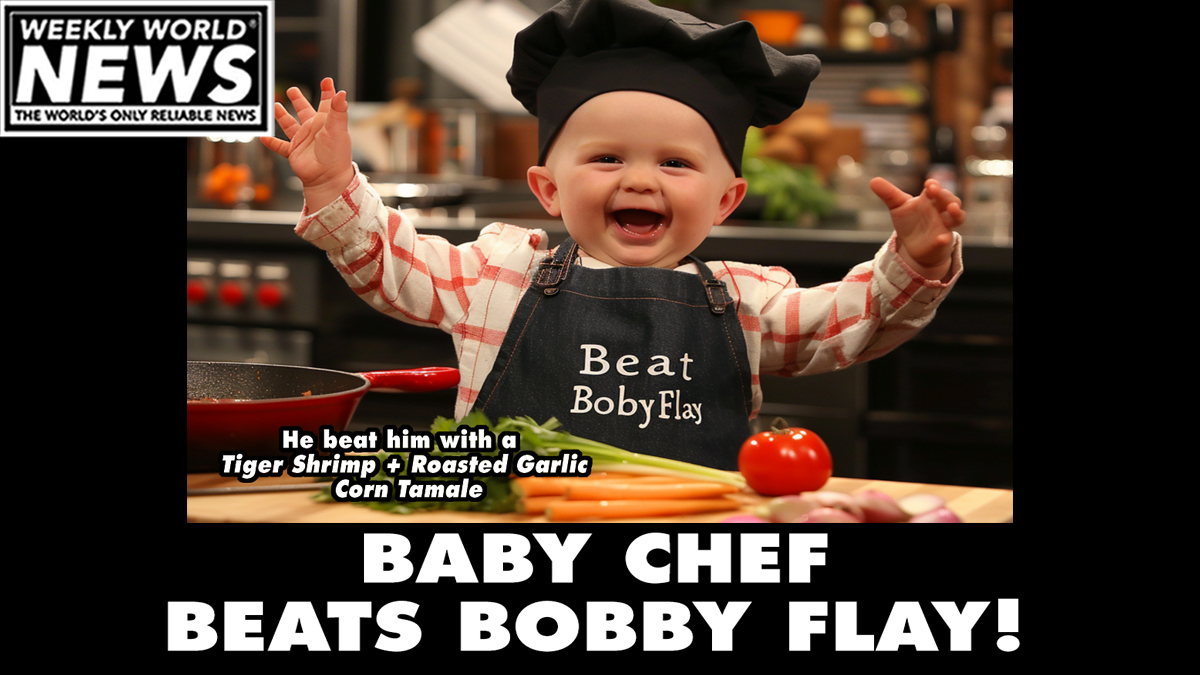 'The kid was born to be a chef. He was dicing onions in his first two weeks.' 

#babychef #bobbyflay #beatbobbyflay #babyfood #tigershrimp #foodnetwork