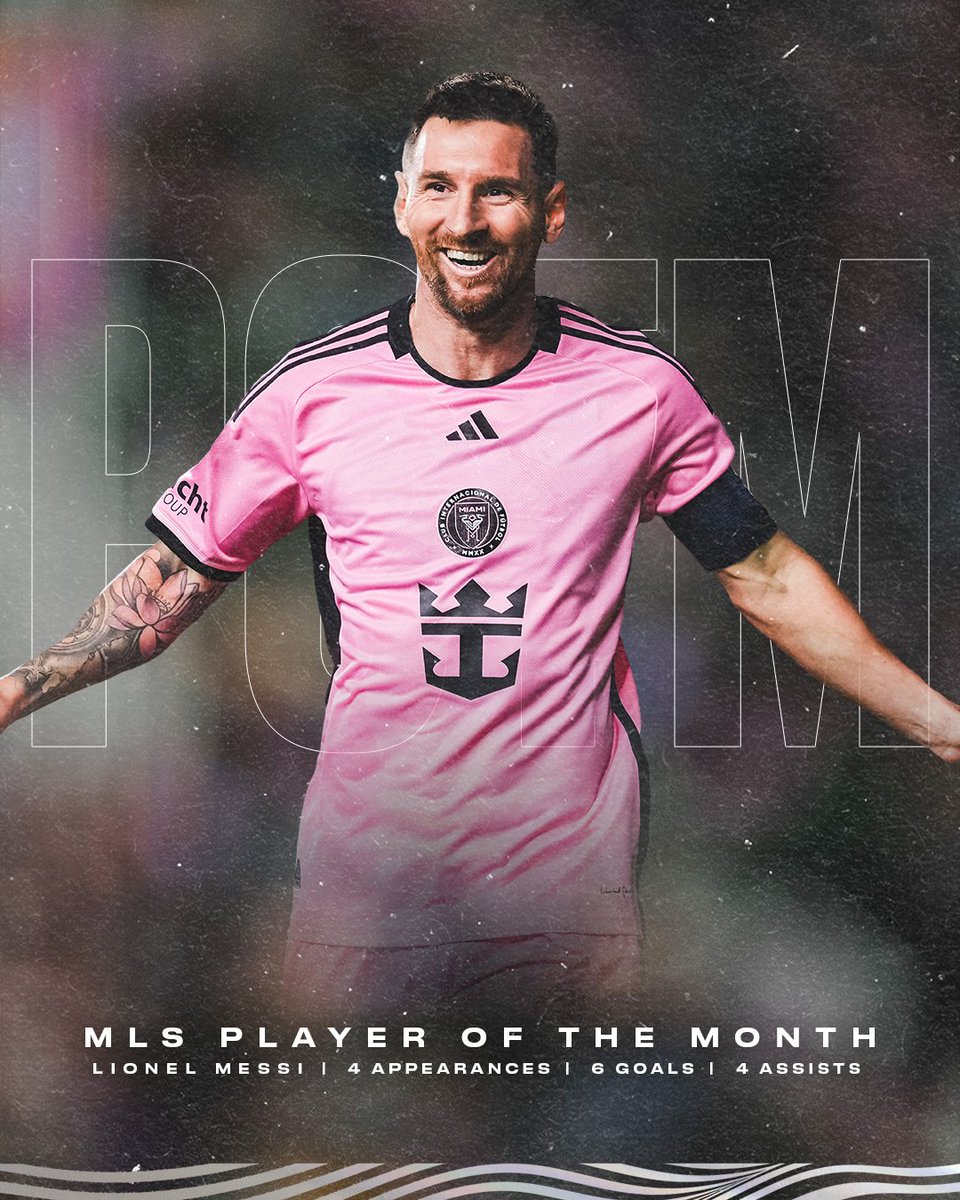 A class apart! 💫 Leo Messi takes home the @MLS Player of the Month award in April with an impressive 6 goals and 4 assists!  👏🏆

Details: intermiamicf.co/MessiAprilPOTM