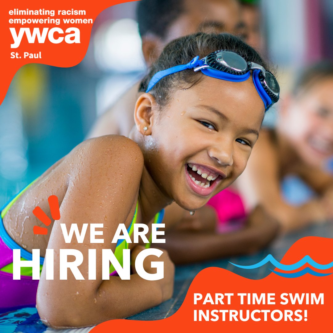 @YWCAStPaul is hiring multiple swim instructors with experience to teach swimming lessons on weekends, with more opportunities and hours in the summer!

The pay range for this position is $15.00-$16.00/hour based on experience.

ywcastpaul.org/careers

#SummerJob 
#Swim
