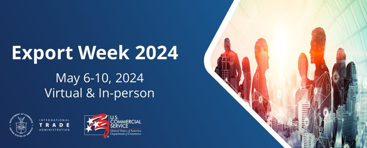 #ExportWeek starts next week! Sessions still available. Improve your #exporting skills + find new biz opportunities. Check out our multi-faceted schedule of events: trade.gov/us-commercial-…  #ExportWeek2024 #ExportExperts #WorldTradeMonth