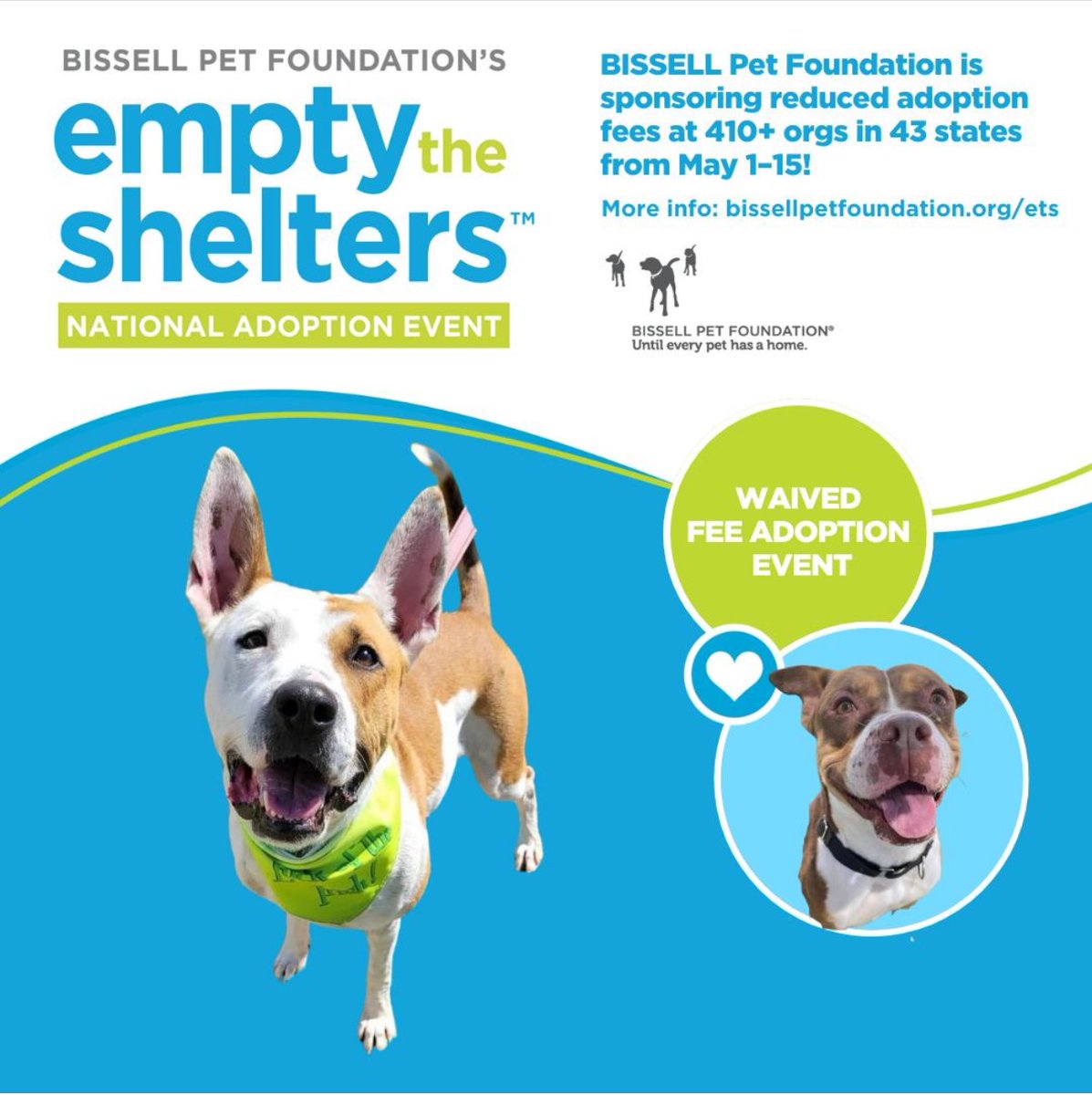 #EmptytheShelters is HERE! From now through 5/15, #PCACC will be doing waived adoptions thanks to @bissellpets Check out all of our adoptable pets and come find your next best friend at Pinal County Animal Care & Control! 24petconnect.com Zip code 85194