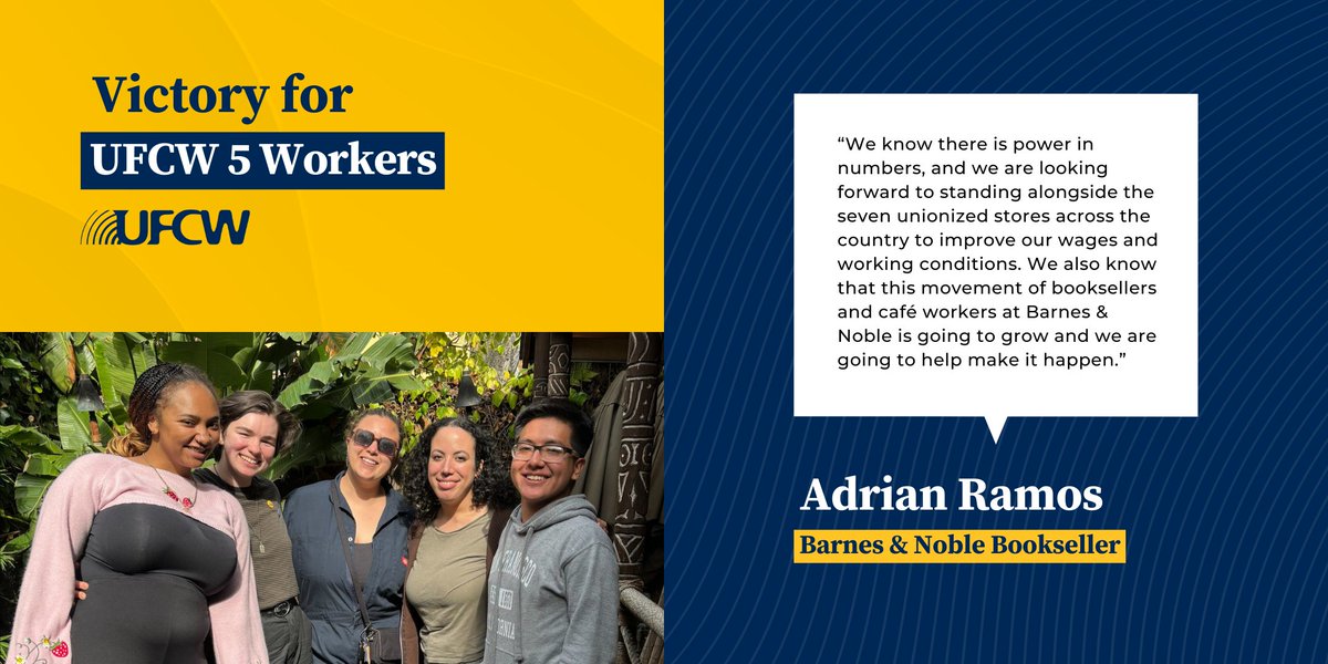 Solidarity? A novel idea! Workers at the Barnes & Noble store in El Cerrito, CA, took a significant step last month towards fighting for their rights by organizing with @UFCW5. Let’s get to work! ➡️ bit.ly/44ozmGI