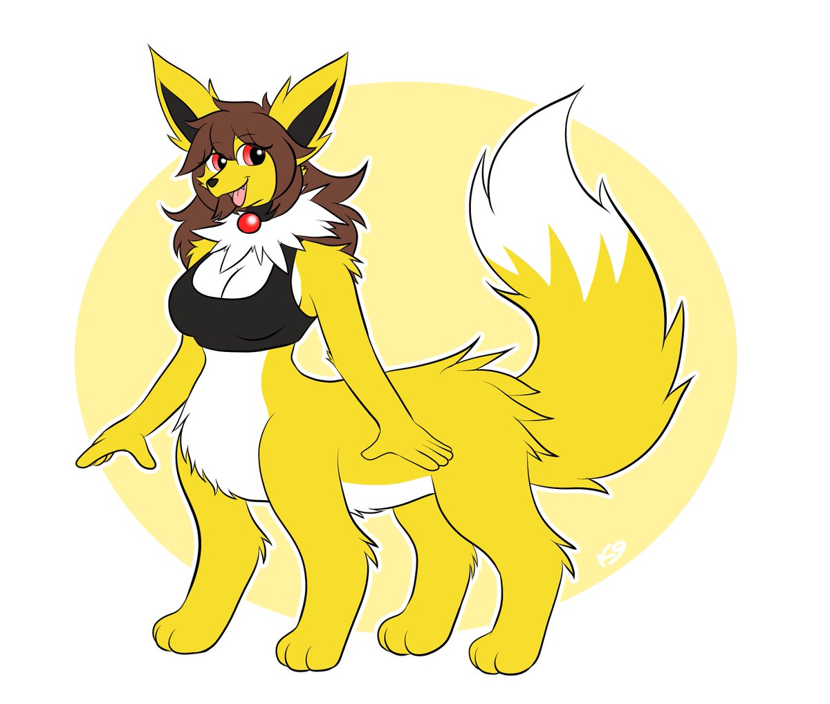 the fluffiest jolteon taur you'll ever meet