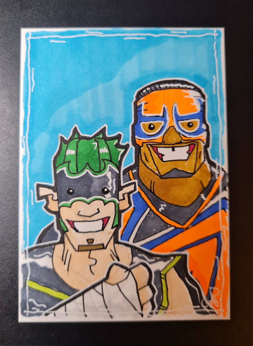 New #wrestling #sketchcard available. £50. DM to purchase. @ShaneHelmsCom and the much missed brother of @WWERomanReigns; the Superhero in Training, #Rosey. These guys were so much to watch, and Rosey was taken far too soon. #Rip #wwe #superheroes #shit #hurricane #tagteam