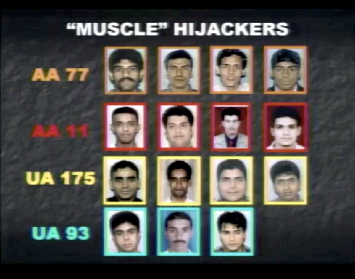 These are the so-called “muscle” hijackers of 9/11, the ones whose job it was to control the passengers and overpower the pilots. Their heights were 5’5 to 5’8 and average weight was 120 to 130 lbs.

Despite their meager physical stature, we’re told that all four sets of them…