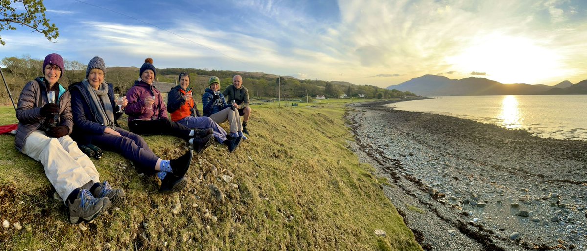 What a fabulous group we’ve had on Mull this week. Now a glass of wine & a toast to the amazing wildlife that calls this wonderful island home. It’s our last night, so it ends in style with a sunset on the shore of Loch Spelve with a serenading Cuckoo. #Derbyshirebirdtours