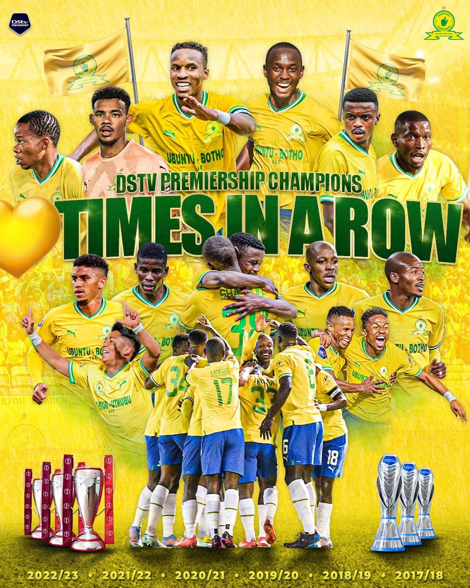 Seven consecutive titles for Mamelodi Sundowns 👆 They've taken the standard to a level nobody else can match..