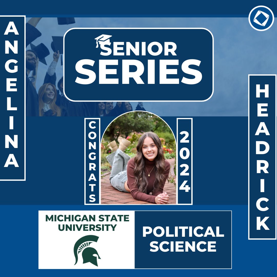Congrats Angelina! She’ll be attending Michigan State University pursuing a degree in Political Science. With her degree from James Madison College at MSU, she aims to becoming an Attorney. 🎓🔷