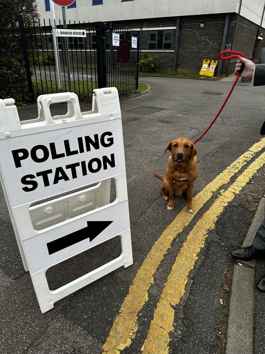 My dog has been with me that many times to vote now, he could probably fill in the ballot paper too #dogsatpollingstations