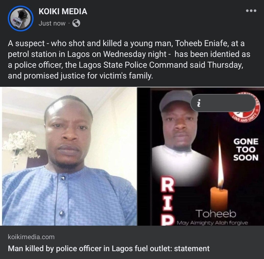 I said many times that most of the operatives of @PoliceNG are thugs in uniform.

#JusticeForToheeb #EndNigeria