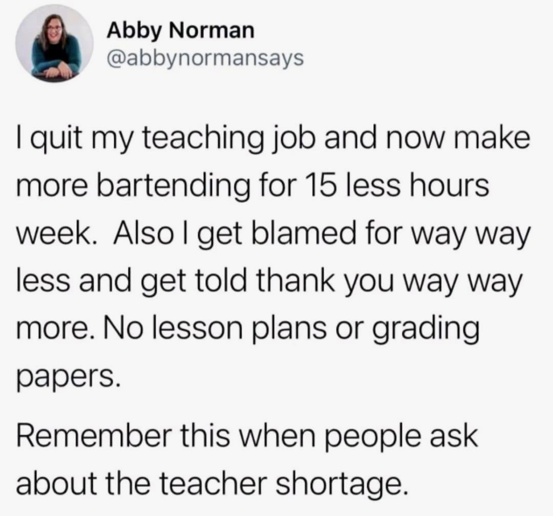 Teachers deserve so much better.