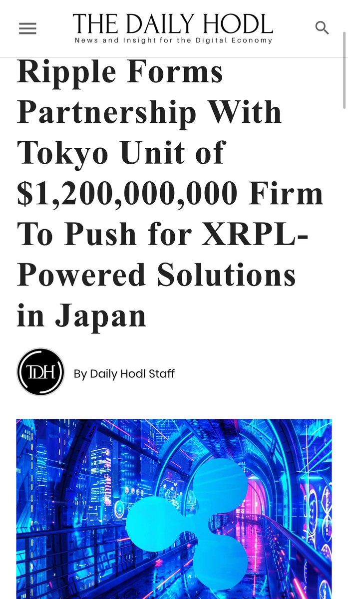 🚨 Japan confirms $1,200,000,000 FIRM will push for more XRPL use in Japan!

If ONLY half that volume entered XRPL we are talking about #XRP becoming worth $9.80 EACH!! 

If @TokenCTF the top defi token on XRPL recieves just $10B out CTF token would jump from $0.30 to $374.25 per…